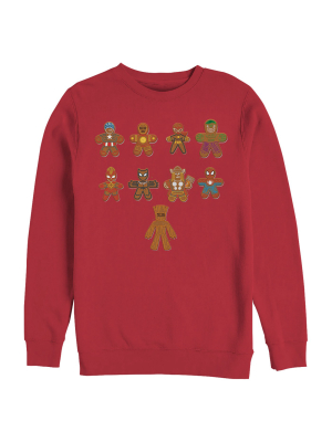 Men's Marvel Christmas Gingerbread Cookie Avengers Sweatshirt