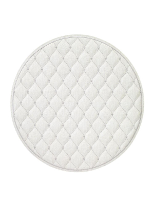 Bodrum Quilted Diamond Placemat - Antique White & Silver - Set Of 4