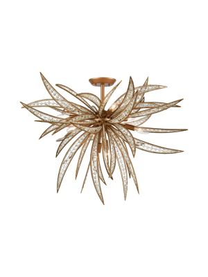 Naples 8-light Semi Flush In Matte Gold With Clear Crystal