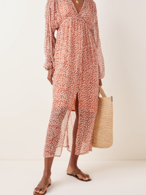Iman Crinkled Silk Dress