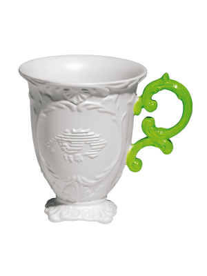 I-mug Porcelain Mug W/ Green Handle