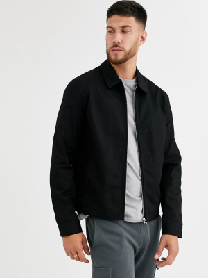 Asos Design Harrington Jacket In Black