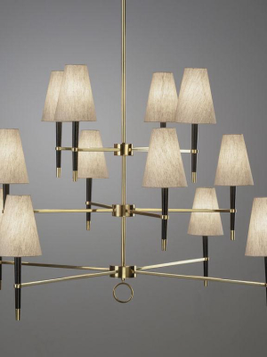 Ventana Three Tier Chandelier Brass And Ebony