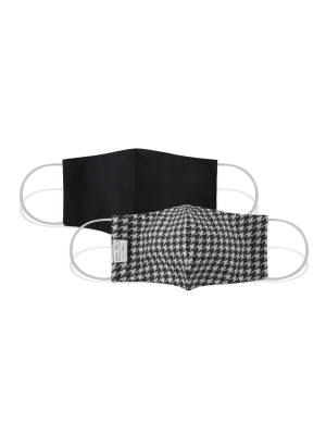 Martex Health Black And White Houndstooth Standard Triple Layer Face Mask With Silverbac™ Antimicrobial Technology - Single Pack