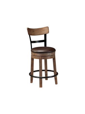 Pinnadel Uph Swivel Counter Height Barstools Light Brown - Signature Design By Ashley