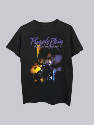 Men's Prince Purple Rain Short Sleeve Graphic T-shirt - Black