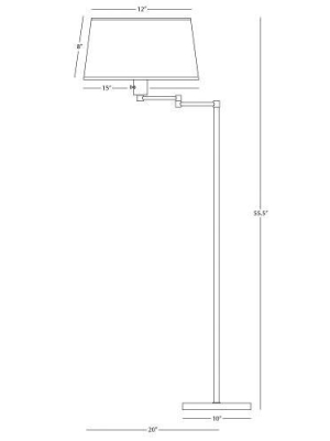 Real Simple Swing Arm Floor Lamp In Various Finishes And Shades