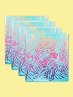 1-inch Binder, 4 Pack - Palm Leaves