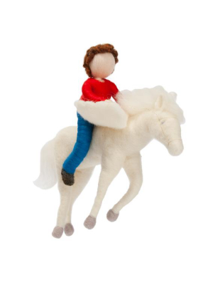 The Boy And The Pegasus Felted Mobile · White