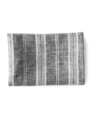 Linen Way - Pierre Tea Towel - Charcoal W/ White Stripes