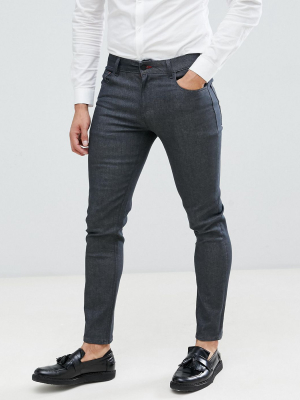 Asos Design Smart Skinny Jeans In Raw Gray