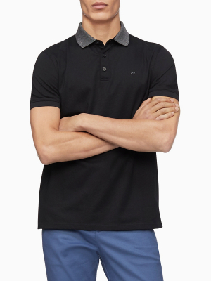 Liquid Touch Stripe Collar Polo Shirt