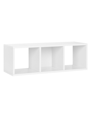 Way Basics Stackable 3 Cubby Eco Storage And Shoe Organizer White