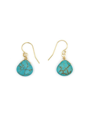 Stone Drop Earrings, Turquoise