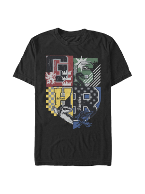 Men's Harry Potter House Crests Shield T-shirt