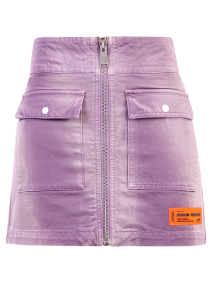 Heron Preston Zipped Mini Denim Skirt