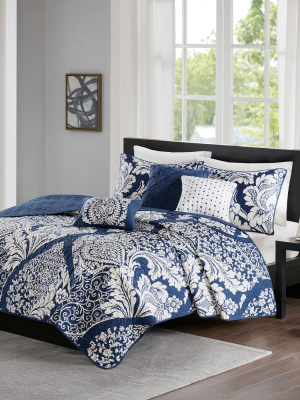 6pc Adela Coverlet Set Indigo