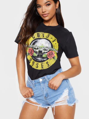 Guns N Roses Black Slogan T Shirt