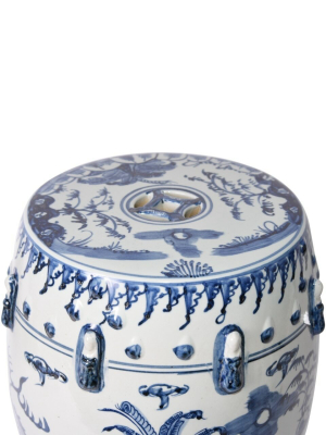 Kylin Garden Stool Blue And White