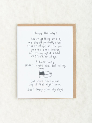 Casket Birthday Card