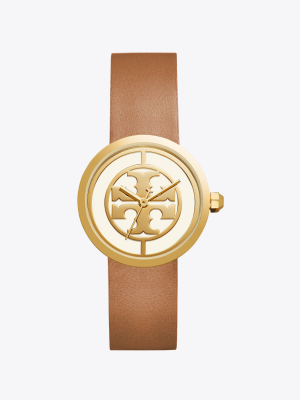 Reva Watch, Luggage Leather/gold-tone, 36 Mm