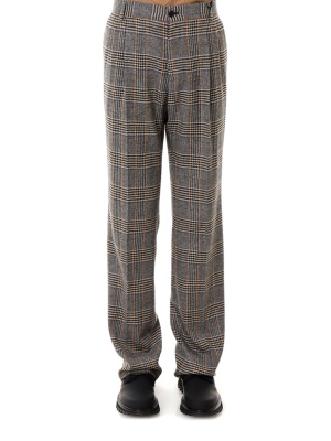 Dolce & Gabbana Checked Wide-leg Pants