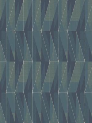 On An Angle Wallpaper In Glint And Blue From The Geometric Resource Collection By York Wallcoverings