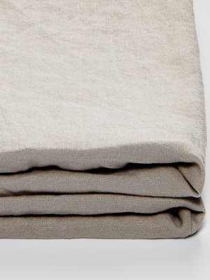 100% Linen Fitted Sheet In Dove Grey