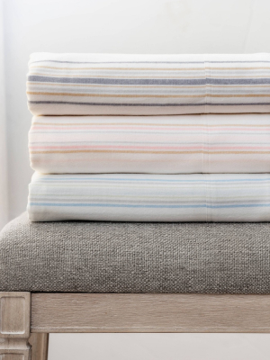 Striped Flannel Sheet Set - Martha Stewart