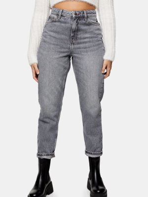 Petite Gray Mom Tapered Jeans