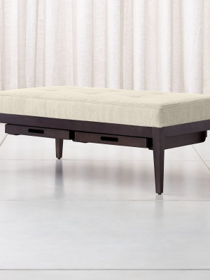 Nash Rectangular Tufted Ottoman With Tray