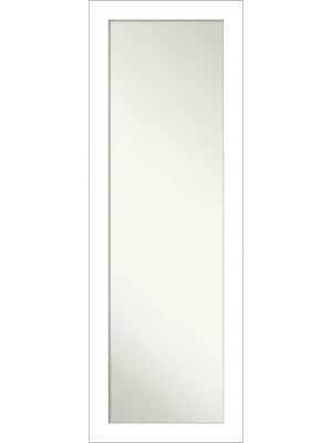 18" X 52" Wedge Framed On The Door Mirror White - Amanti Art