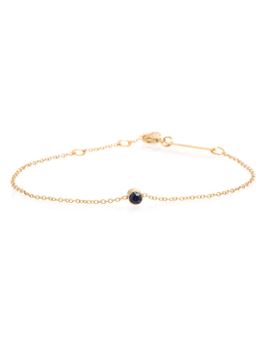 14k Single Bezel Blue Sapphire Bracelet | September Birthstone