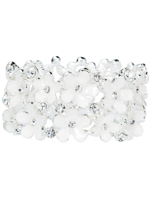 Nomi K Large White Flower Chain Napkin Ring