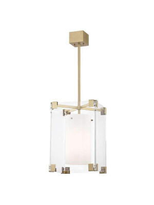 Achilles 1 Light Small Pendant Aged Brass