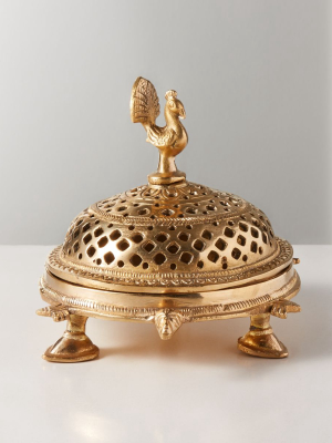 Pavo Brass Incense Holder