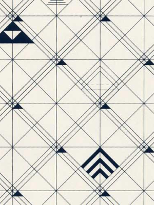 Trellis Wallpaper In Navy Design By Cavern Home