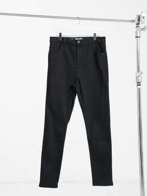 Bershka High Rise Skinny Jean In Black