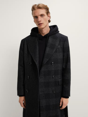 Contrasting Checkered Coat