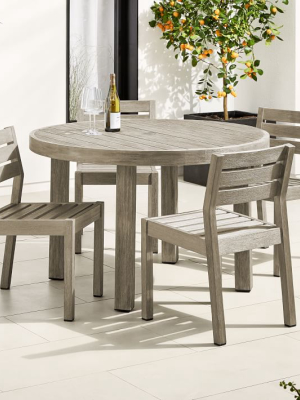 Portside Outdoor 48" Round Dining Table & 4 Solid Wood Chairs Set