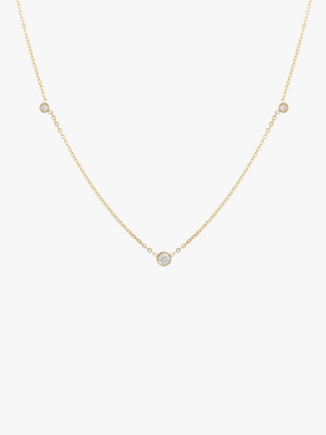 Triple Diamond Orbit Necklace