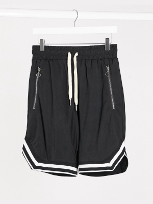 Sixth June Baseball Short In Black