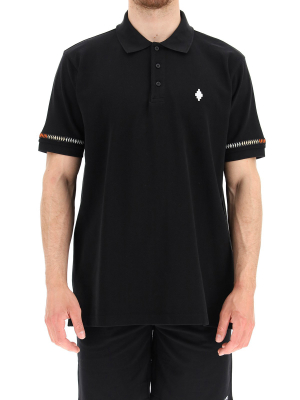 Marcelo Burlon County Of Milan Logo Geometric-embroidered Polo Shirt