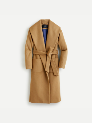 Wrap Coat In Italian Wool-cashmere