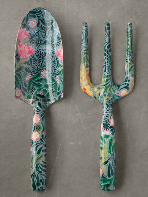 Floral Hand Trowel & Garden Fork Set