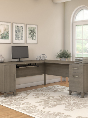 Bush Furniture Somerset 72w L Shaped Desk, Ash Gray Wc81610k