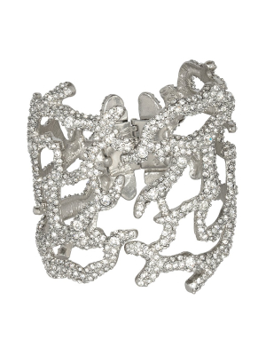 Silver & Crystal Coral Branch Bracelet