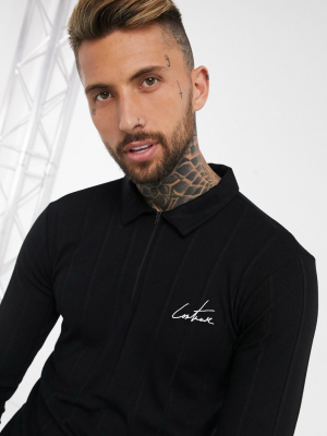 The Couture Club Regular Fit Polo With Logo In Black