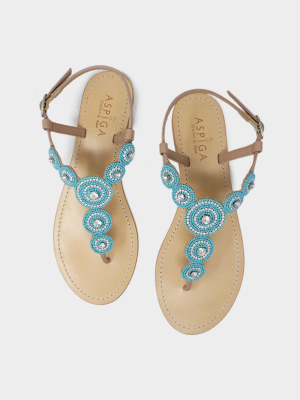 Wedding Leather Sandals | Sea Green