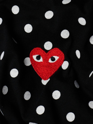 Polka Dot Red Heart Long Sleeve T-shirt